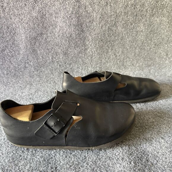 Birkenstock London Oiled Black Clog Buckle Shoes Mens Size EU 43 US 10 Leather main image 6
